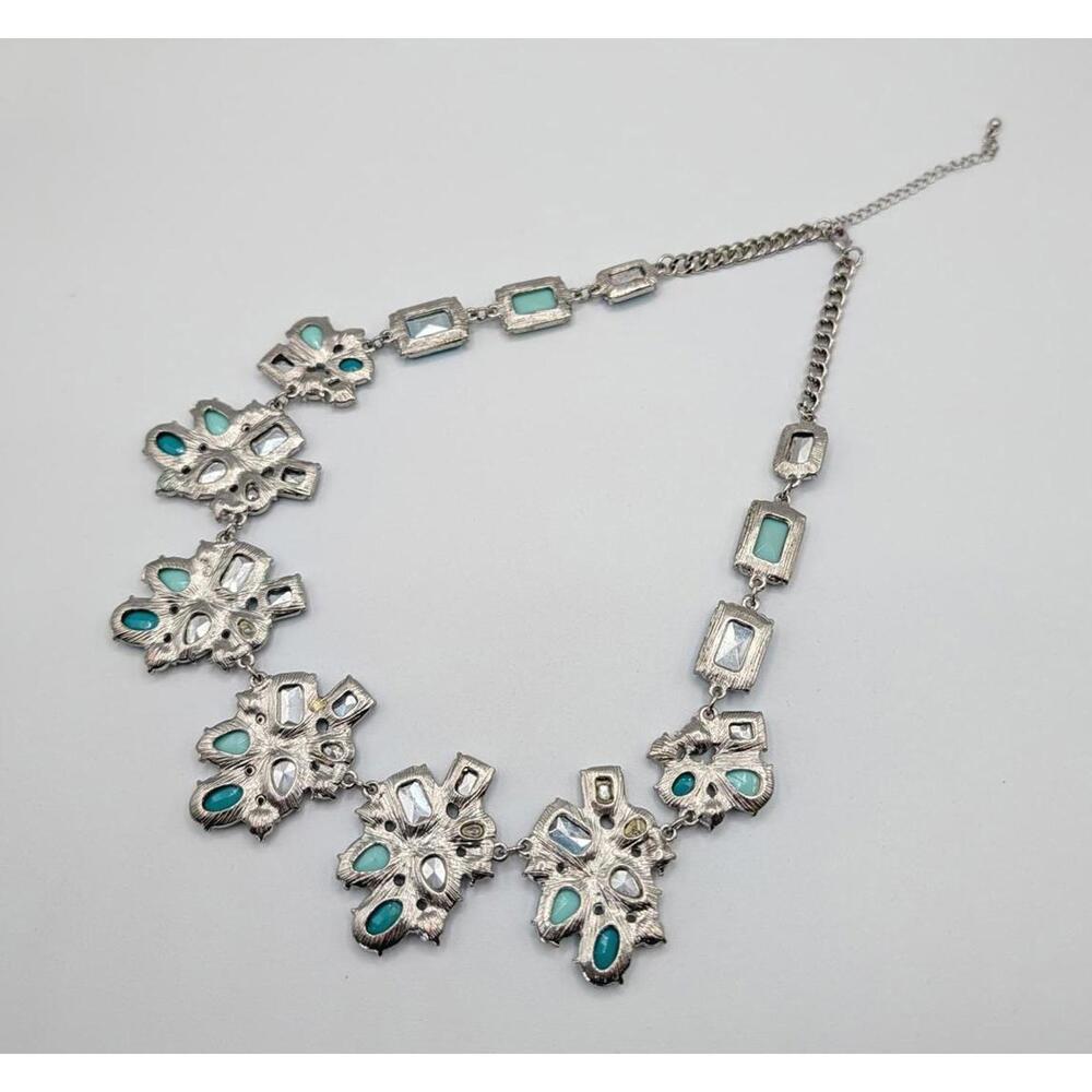 Blue and Turquoise Statement Gemstone Necklace - Picture 6 of 7